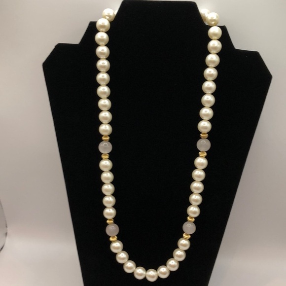 Vintage Napier Pearl Necklace Genuine Pink Rose Quartz, Vintage Napier 24” - Picture 4 of 12